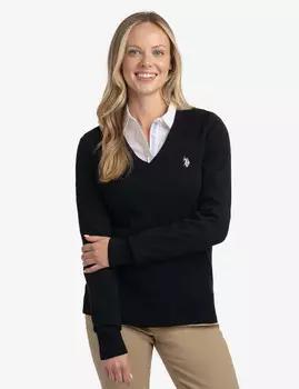 Свитер U.S. Polo Assn. Soft Touch V-Neck, черный