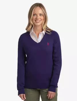 Свитер U.S. Polo Assn. Soft Touch V-Neck, фиолетовый