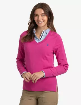 Свитер U.S. Polo Assn. Soft Touch V-Neck, розовый