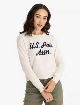 Свитер U.S. Polo Assn. Uspa Intarsia, кремовый