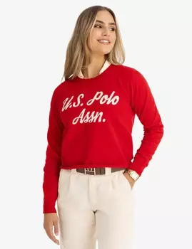 Свитер U.S. Polo Assn. Uspa Intarsia, красный