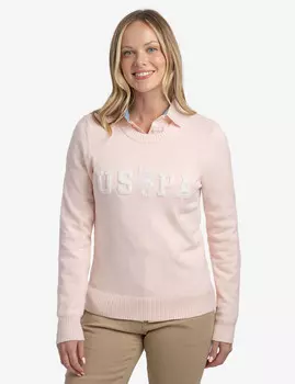 Свитер U.S. Polo Assn. USPA Logo Crew Neck, светло-розовый