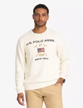 Свитер U.S. Polo Assn. Uspa Mallet Crew Neck, кремовый
