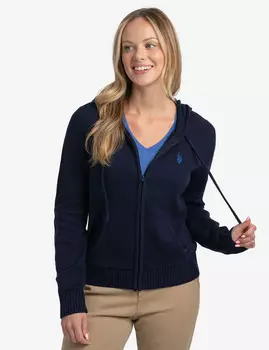 Свитер U.S. Polo Assn. Zip Up With Hood, темно-синий