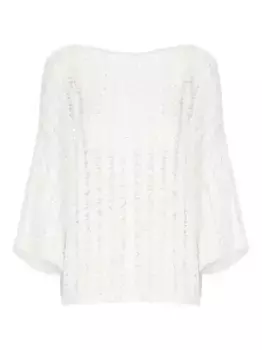 Свитер, украшенный пайетками Antonelli, белый