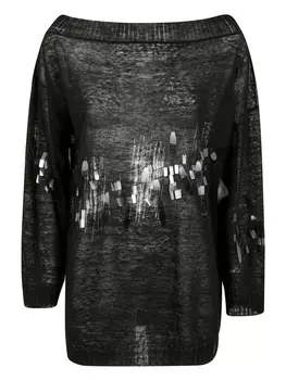 Свитер, украшенный пайетками Avi, черный