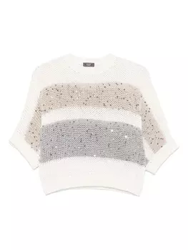Свитер, украшенный пайетками Peserico, нейтральный