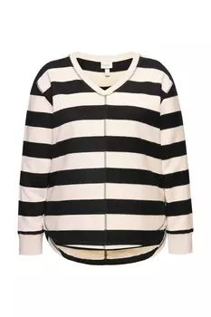 Свитер Ulla Popken Sweatshirt, цвет cream/black