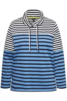 Свитер Ulla Popken Sweatshirt, цвет marine blue/light blue