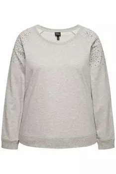 Свитер Ulla Popken Sweatshirt, светло-серый