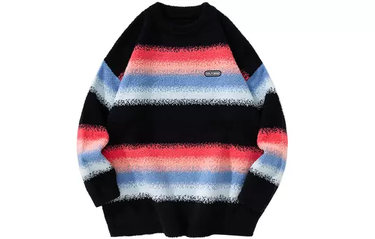 Свитер унисекс GOLFCROSS, Черные/красные полосы