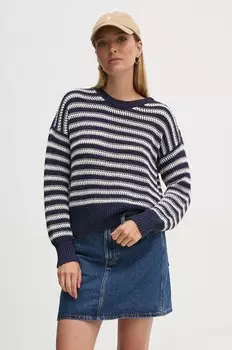 Свитер United Colors of Benetton из смесовой шерсти, темно-синий