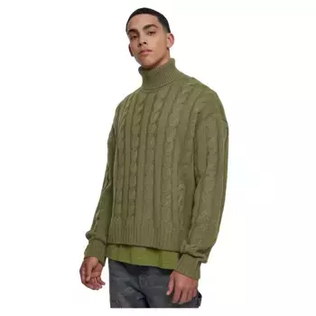 Свитер Urban Classics Boxy high neck, зеленый