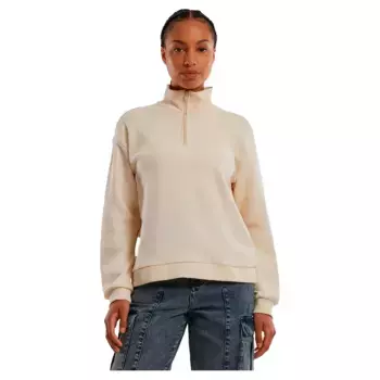 Свитер Urban Classics Light Terry half zip, бежевый