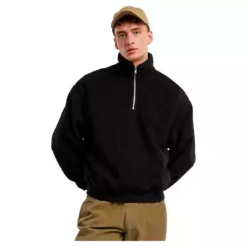 Свитер Urban Classics Oversized Teddy half zip, черный