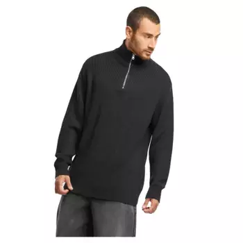 Свитер Urban Classics Rib Basic half zip, черный