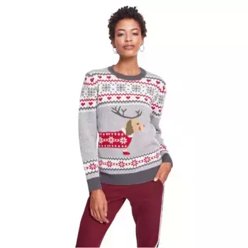 Свитер Urban Classics Sausage Dog Christmas, розовый