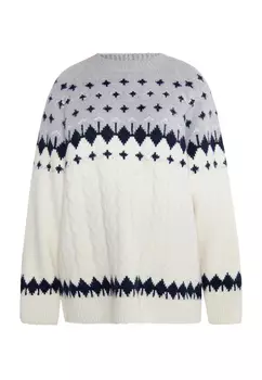 Свитер usha BLUE LABEL Strick, цвет Weiss Mehrfarbig