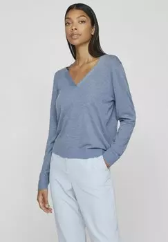 Свитер V-Ausschnitt VILA, цвет coronet blue