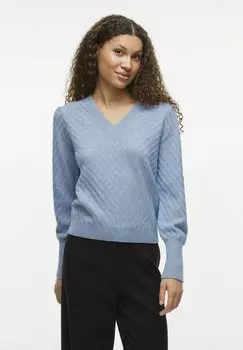 Свитер V-AUSSCHNITT VILA, светло-голубой