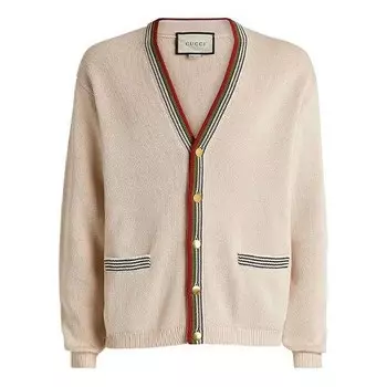 Свитер v-neck cotton cardigan 'beige' Gucci, бежевый