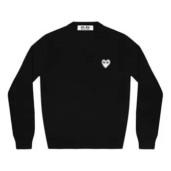 Свитер v-neck pullover white emblem 'black' Comme Des Garcons Play, черный