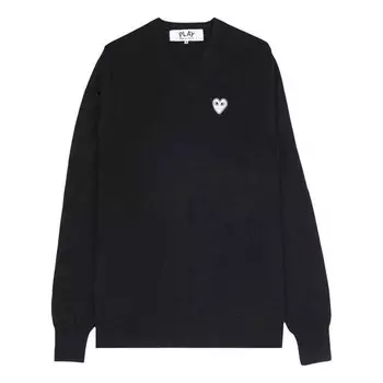 Свитер v-neck pullover white emblem 'black' Comme Des Garcons Play, черный