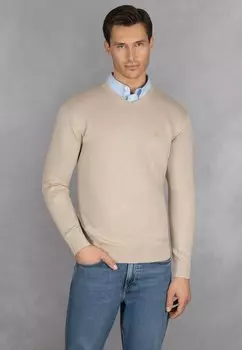 Свитер V-образный вырез Giesswein, цвет sandmel