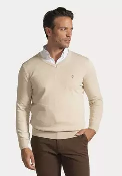 Свитер V-образный вырез Jacey Quinn, цвет beige melange