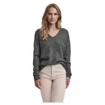 Свитер Vero Moda Crew Lefile v neck, зеленый
