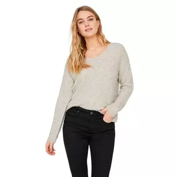 Свитер Vero Moda Crew Lefile V-Neck, бежевый