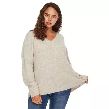 Свитер Vero Moda Crewlefile V Neck, бежевый