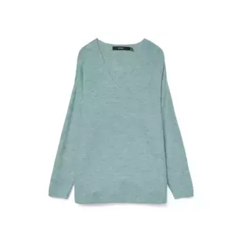 Свитер Vero Moda Crewlefile v neck, зеленый