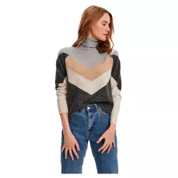 Свитер Vero Moda Doffy high neck, серый