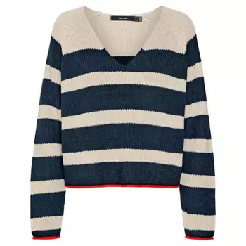 Свитер Vero Moda Fabulous v neck, синий/белый