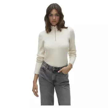 Свитер Vero Moda Gold Rib Half Zip, бежевый