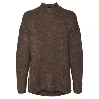 Свитер Vero Moda Lefile Oversize Boxy High Neck, коричневый
