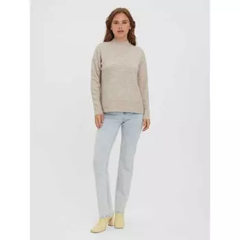 Свитер Vero Moda Lefile Oversize Boxy O Neck, бежевый