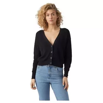Свитер Vero Moda Newlexsun Short V Neck, черный