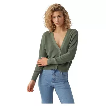 Свитер Vero Moda Newlexsun Short V Neck, зеленый