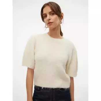 Свитер Vero Moda Novah Ss Puff short sleeve, бежевый