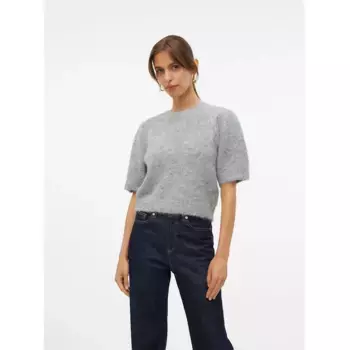 Свитер Vero Moda Novah Ss Puff short sleeve, серый
