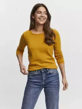 Свитер Vero Moda с круглым вырезом "VMCARE STRUCTURE LS O-NECK BLOU NOOS", цвет Chai Tea