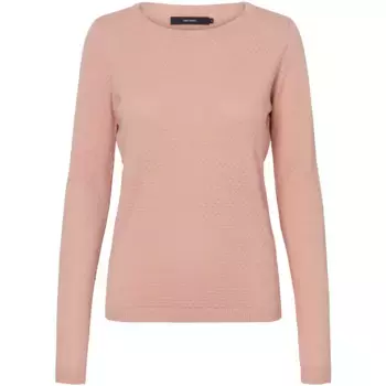 Свитер Vero Moda с круглым вырезом "VMCARE STRUCTURE LS O-NECK BLOUSE", из натурального хлопка, цвет Misty Rose