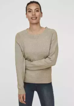 Свитер Vero Moda с круглым вырезом "VMDOFFY", в крапинку, цвет Sepia Tint Melange