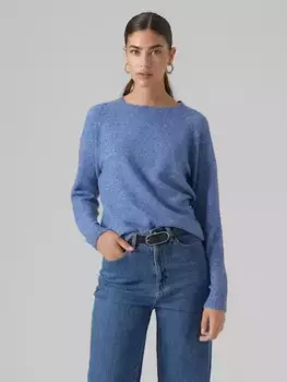 Свитер Vero Moda с круглым вырезом "VMDOFFY LS O-NECK BLOUSE GA NOOS", синий