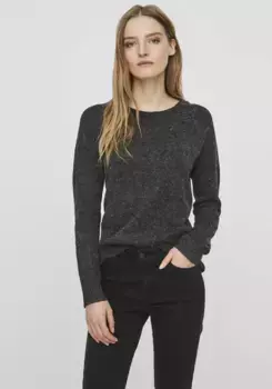 Свитер Vero Moda с круглым вырезом "VMDOFFY", в крапинку, черный