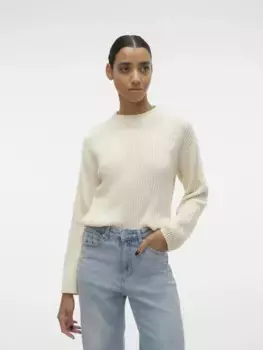 Свитер Vero Moda с круглым вырезом "VMHILDE LS O-NECK SHORT PULLOVER NOOS", цвет Birch