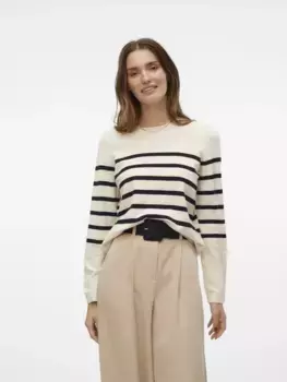 Свитер Vero Moda с круглым вырезом "VMSABA PLAIN LS O-NECK PULLOVER GA NOOS", черный