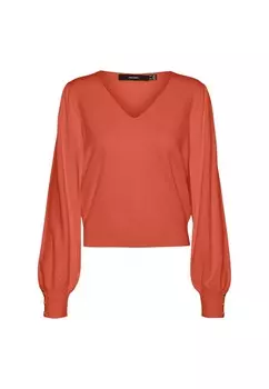 Свитер Vero Moda с объемными рукавами, оранжевый